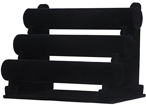 Qezodsx 3 Tier Bracelet Holder Jewelry Display Rack Storage Watch Bracelet Necklace Display Case Jewelry Display Case
