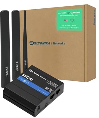 Teltonika RUT241098000 (US Version) Industrial 4G LTE Cellular Router, 4G LTE Wi-Fi Router, Automatic failover, Advanced VPN, Certified by Verizon/AT&T/T-Mobile