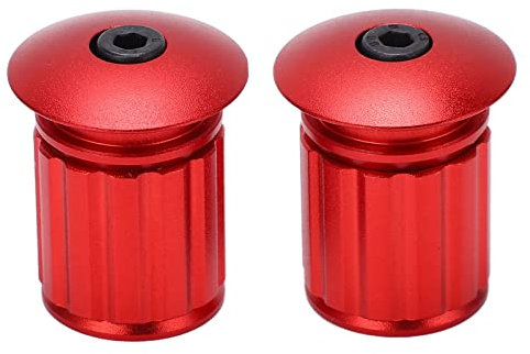 Lwuey Fahrrad Lenkerstopfen Rot, MTB Rennrad Lenkrad Lenker Stopfen Verstellbare Fahrradlenker Lenkerendstopfen Lenkerendkappe Lenkerkappen Endkappen Fahrradgriffe Kappen Aluminiumlegierung