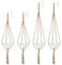 DINGFENG Panier Suspendu en Macramé, Ensemble de 4 Boho Décoratif en Corde de Chanvre Support de Pot de Fleur Suspendu Panier Suspendu Plantes pour Plafonds Extérieurs Intérieurs Balcons Décoration