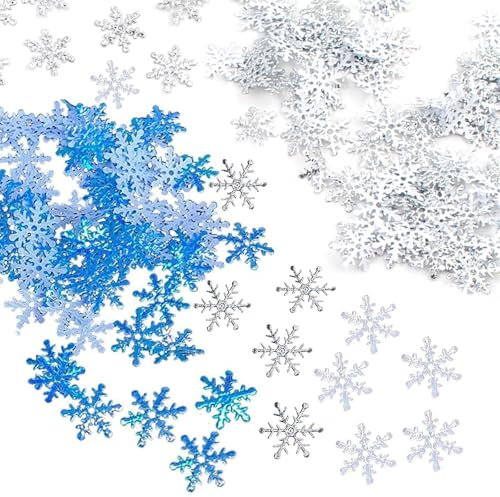 Schneeflocken Konfetti Streudeko Weihnachten Blau 900 Stück Schneeflocke Deko Streudeko Glitzer Weihnachten Tischdeko Confetti Weihnachts
