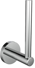 emco Round Reservepapierhalter senkrecht Chrom, WC Ersatzrollenhalter Bad, Reserve Toilettenpapier 1 Rolle Sanitär