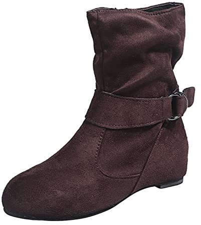 Generisch Botines de tobillo para mujer con tacón para mujer, zapatos de ocio góticos con cremallera retro, botas de caballero occidentales, botines de primavera, botines de media altura, botas