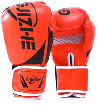 mophrati 1 paio di guanti da boxe portatili da donna uomo per adulti, allenamento per esercizi, guanti traspiranti, accessori per attrezzi sportivi, Arancio 10 once