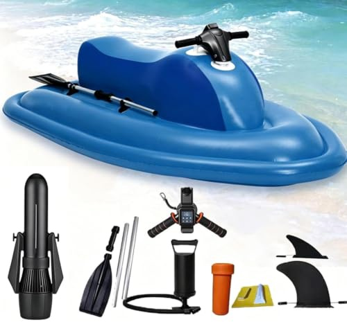 Jet-ski gonflable motorisé / Jet-boat électrique gonflable pour adultes avec moteur 500 W/700 W, capacité de charge max. 150 kg (330 lb), pour la mer, la piscine et les sports nautiques 700W16A