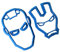 Cuticuter Iron Man Cortador de Fondant, Azul, 8x7x1.5 cm