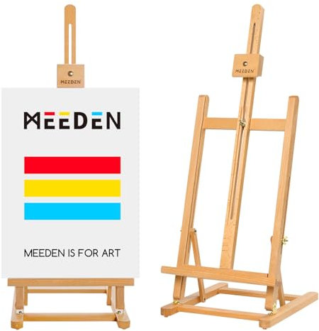 MEEDEN Large H-Frame Tabletop Easel: Adjustable Wooden Studio Table Easel (27 -36'' H), Desk Easel Stand for Painting Canvas 22'' Max, Ideal for Artists & Beginners