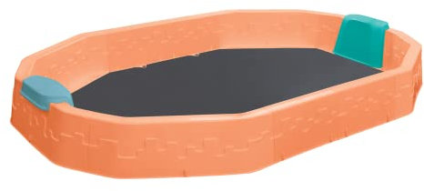 ZMMMAXPOL Kindersandkasten aus Polypropylen mit Zwei bequemen Sitzen | Der Sandkasten ist das ideale Kinderspielzeug für Terrasse und Garten | Maße 225x150x25 cm (Orange)