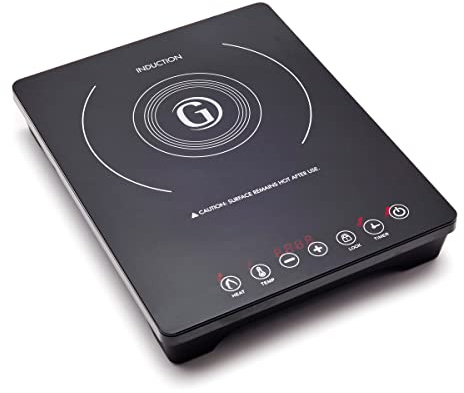 GreenPan Portable Induction Cooktop, Countertop Burner with Temperature Controls, Programmable LED Display with Timer, 1800W, Black, Induction Cooker