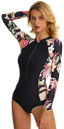 SEUAR Maillot de Bain 1 Pièce Femme Combinaison Amincissant Piscine Maillot de Surf 1 Pièce Compétition Eté Plage Surf M