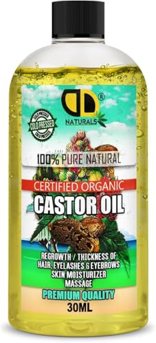 DD TECK 30ml | Pure & Natural Organic Castor Oil | for Hair, Eyelashes, Eyebrows Growth, Body, Beard & Nails Vegan and Cruelty Free (30ml)