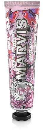 Marvis Kissing Rose Limited Edition Toothpaste, 75 ml, Sensational Flavoured Toothpaste for a Long-Lasting Freshness