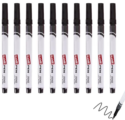 Hukneqn 10 Stück permanenter Universalstift, Permanentmarker, folienstift permanent, Schnelltrocknend, Rundspitze 0,6 mm, Wisch- und Wasserfest, Ideal für Karton, Kunststoff, Holz, Metall, Glas