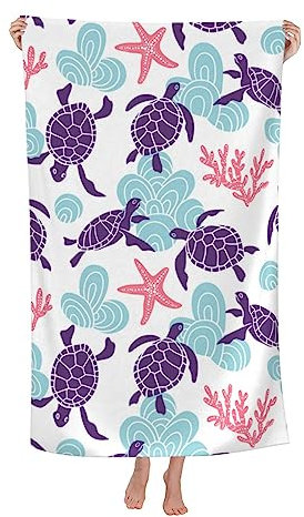 Herren Damen Strandtuch Großes Strandtuch Mit Meeresschildkröten Reisehandtuch Lustige Handtücher Niedlich Microfaser Handtücher Für Pool Duschen Picknicks