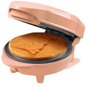 Bestron Mini-Gaufrier, gaufrier au design unique en forme de lapin de Pâques, appareil à gaufres idéal pour Pâques, les anniversaires d'enfants ou comme cadeau, taille des gaufres: 10 cm, Orange