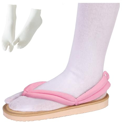 WANHONGYUE Cosplay Zoccoli Diapponesi Kamado Nezuko Kanroji Mitsuri Clogs Geta Scarpe Sandali Pantofole Infradito con Calzini, b, Erwachsene EU 34-35