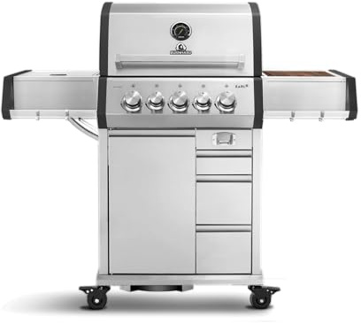 BURNHARD® 3-Brenner Gasgrill Edelstahl inkl. Heckbrenner, mit Edelstahl Grillrost & inkl. stabiler Abdeckhaube, Seitenkochfeld mit Infrarot Keramikbrenner - EARL