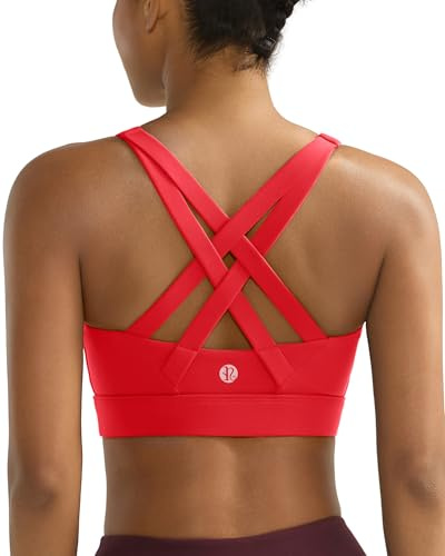 RUNNING GIRL Sports Bra for Women High Support,Molded Cup Strappy Running High Impact Sports Bras for Women