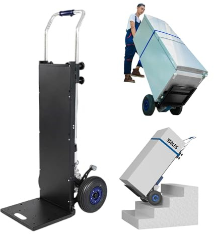 Carretilla eléctrica para Subir escaleras, Carretilla Plegable de 2 Modos, Resistente, con asa telescópica, fácil de Subir y Bajar,1200W,para mudanzas Familiares,almacén,logística(A 551lbs)