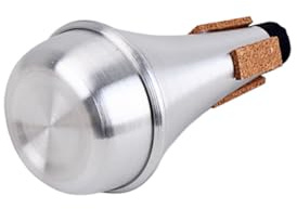Alipis Silver Trumpet Mute for Beginner with Cork Strips Metal Straight Cup Practice Accessory Suitable for All Trumpet Types Jazz Sound Quality Intonation