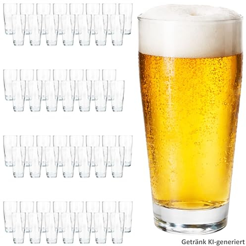MamboCat 60er Set Willibecher 0,2 L geeicht I Biergläser aus klarem Glas mit Eichstrich I Trinkgläser für Bier, Wasser, Cocktails & Softgetränke ideal für Gastro, Bars & Restaurants
