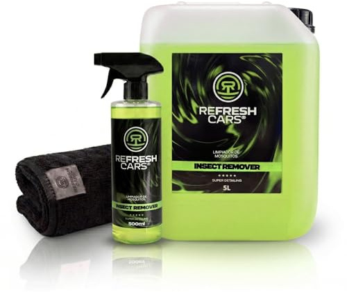 Refresh Cars Elimina Mosquitos e Insectos 5,5 L + Spray 500 ml – Limpiador Concentrado para Coche, Moto y Flota, Fórmula Segura con Pintura, Cristales y Cromados, Formato Profesional