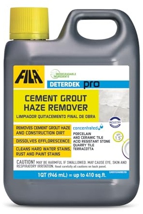 FILA Surface Care Solutions, DETERDEK PRO Cementitious Grout Haze Remover, Effective Against Rust Stain, 1 QT