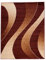 Carpeto Modern Teppich Braun 250 x 350 cm Wellen Muster Kurzflor Monaco Kollektion