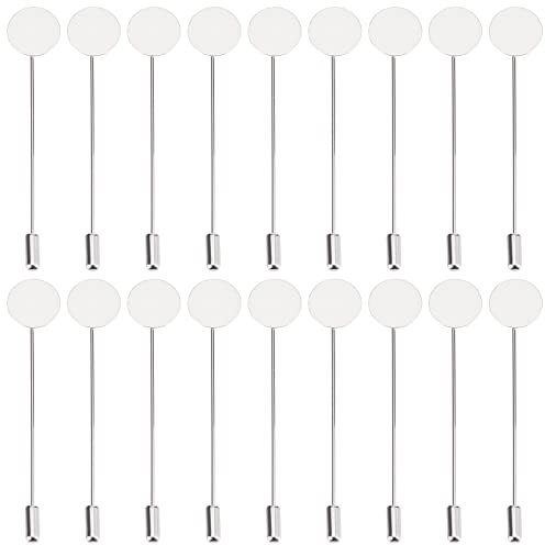 SUNNYCLUE 1 boîte 60 pièces Plateau Rond Épinglette en Métal Broche Bâton Épingles en Acier Inoxydable Sécurité Broche Résultats Broches Paramètres de Base pour Hommes Femmes Costume Cravate Chapeau É