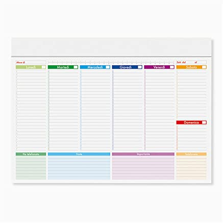 Pubblimania MINI PLANNING SETTIMANALE da tavolo per scrivania Cm 29,5x21.5 Ufficio Organizer Weekly planner Agenda (Cm 29,5x21.5)