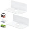 Toski Wandregal Ohne Bohren, Regal Ohne zu Bohren 2er-Set, Selbstklebende Regale Klein 23cm Breit, Acryl Schwebend Regal für Badezimmer/Wohnzimmer/Schlafzimmer/Küche/Büro, Weiß