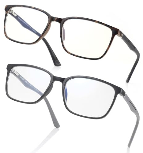 ZENOTTIC Lunettes de Lecture pour Homme à Filtre Lumière Bleue, Monture Carrée, Anti-Reflets pour Sport et Ordinateur
