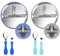 Vicloon 2 Piezas Platos de Acero Inoxidable con Ventosas para Bebé, Platos para Bebé con 2 Cuchara y Tenedor, Platos Divididos para el Método de Alimentación Autónoma, Sin BPA (Azul y Gris)