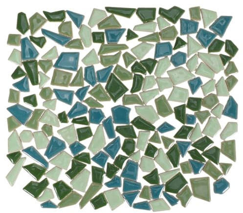 NOLITOY Azulejos de mosaico de cerámica coloridos para manualidades, piedras de mosaico esmaltadas irregulares para proyectos de bricolaje, decoración del hogar, jardín, arte y más