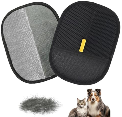 FENGRUI Pet Grooming Gloves,2 Pcs Reusable and Durable Double Sided Pet Hair Removal Gloves for Cat Dogs,Versatile Static Removal Gloves for Washing, Deshedding,Grooming