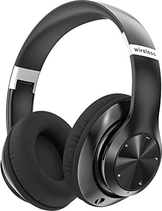 EAORUL Headphones Wireless Bluetooth with Mic, Wireless Headphones Over Ear with Hi-Fi Audio Deep Bass,3.5MM Cable,Soft-Earpads (NO ANC)