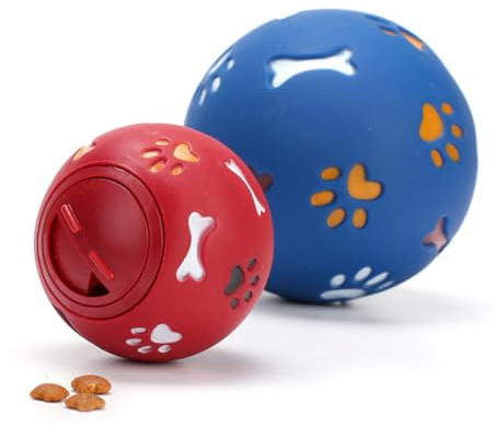 DOITOOL Pelota para Perros Grande Roja Juguete Dispensador de Comida Interactivo con Aroma Agradable Educativo y Divertido para Morder y Estimular Inteligencia Fácil de Limpiar con