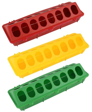 DIYEAH 3 pezzi Mangiatoia per Pollame con Multi-scomparti Dispenser Cibo per Piccioni e Uccelli Design Anti-spreco Facile da Montare e Pulire Materiale Resistente Adatta Colore Casuale