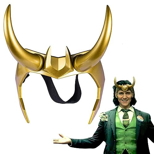 CAFELE Casque de super-héros cornes Cosplay 2021 Série TV Super Héros Film Thor Ragnarok Couronne Masque Accessoires de costume d'Halloween Casque de super-héros Taille unique