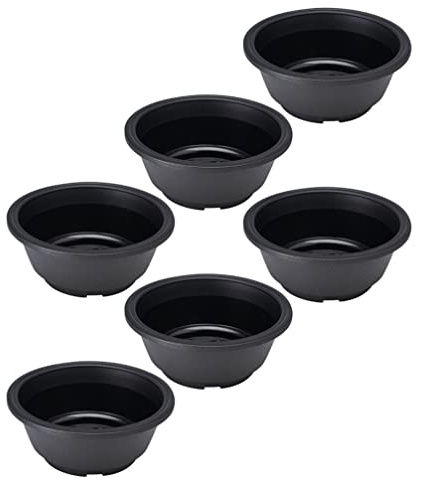 TOPBATHY 6 ciotole succulente ciotola per piante grasse con drenaggio graden piante grasse fioriera accessori per giardinaggio domestico (nero)