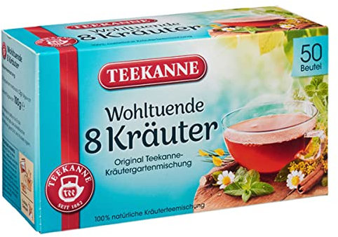Teekanne 8 Kräuter Kräutergartenmischung Teegetränk 50 Beutel 100g