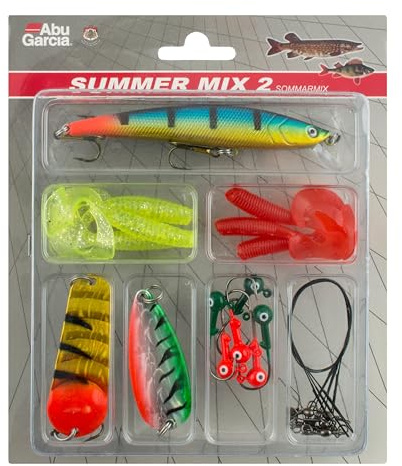 Abu Garcia Estate Mix 2 - Esche da pesca assortite per lucci e persici - Perfette per la pesca estiva, esche facili da usare per il lancio, la traina e il jigging, assortite e variegate
