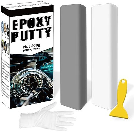 kintsukuroi Epoxy Putty, 200g Epoxidharz Knete, 2 Komponenten Kleber Reparaturknete für Schnelle Reparatur und Verklebung Von Metall, Kunststoff, Glas und Keramik, Hitzebeständig und Wasserfest(Grau)