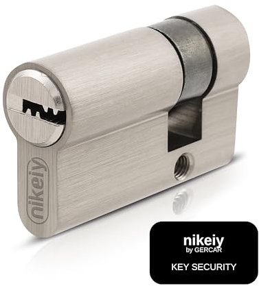 GERCAR Pro Profil-Zylinder 30/10 Halbzylinder - Schließzylinder aus Messing Vernickelt - Garagentorschloss - inkl. 5 Schlüssel - Garagentor - Länge: 40 mm, A:30 B:10-1x