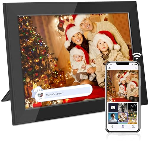 Jazeyeah WiFi Uhale Digital Picture Frame,10.1 Inch Smart Photo Frame with1280 * 800 HD IPS Touch Screen,Share Photos/Videos Instantly via App from Anywhere Thanksgiving Gifts
