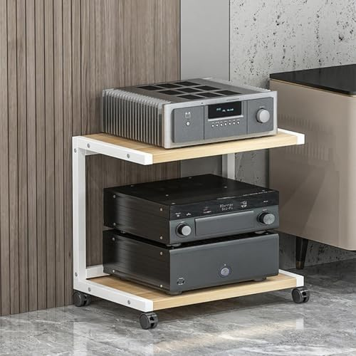 Rack e Supporti HiFi Audio Armadio, Mobile Stereo Hi Fi Rack Mensola Multimediale, Mensola Angolare per TV e Supporto L'intrattenimento Home Theater(White,45cm/17.7in)
