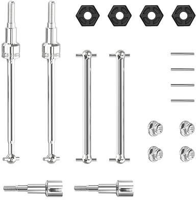 Womaqu 1/14 Y14401-5 - Set di alberi in metallo CVD per auto RC, parti di ricambio per asse anteriore e posteriore, adatto per HS14411 HS14412 HS14431