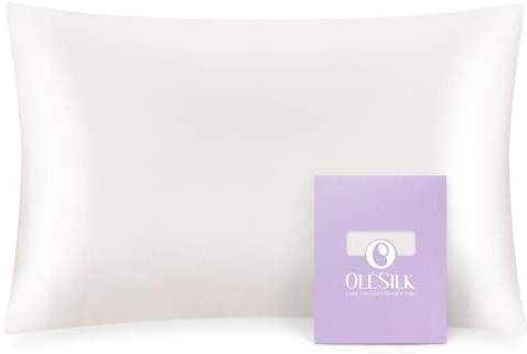 OLESILK Toddler 100% Mulberry Silk Pillowcase, Zipper, 13x 18, Ivory