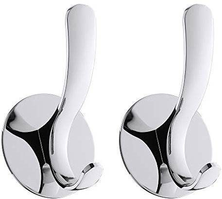Wopeite Ganci per Asciugamani e Accappatoi Acciaio Inossidabile Ganci per Porte da Cucina da Bagno Senza Trapano, Confezione da 2 Argento