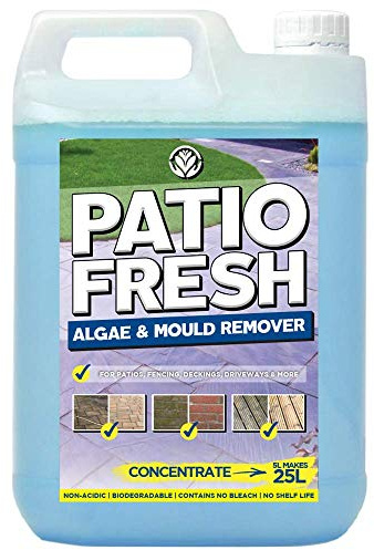 GardenersDream Patio Cleaner 1 x 5L - Concentrated Outdoor Algae & Mould Remover for Fencing Decking Patios Outside Concentrate 5 Litre Bottle (Makes 25 litres) Pet Safe Just Simply Spray Solution